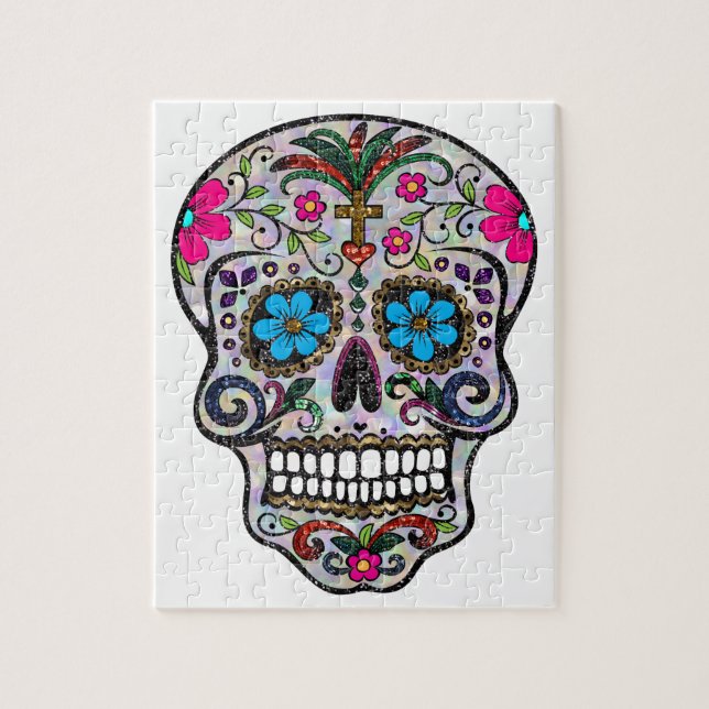 glitter Sugar Skull Pussel (Vertikal)