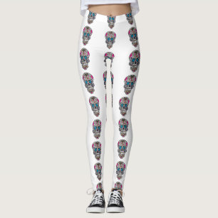 glitter Sugar Skullbaljväxter Leggings