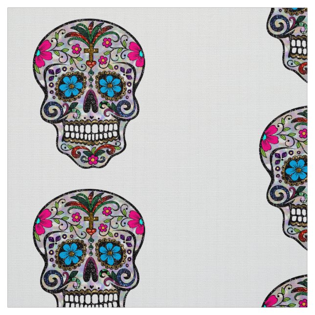 glitter Sugar Skulltyg Tyg (Provkarta)