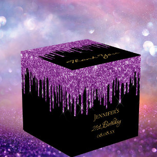 Glitter, svart lila,, gnistra monogram presentaskar