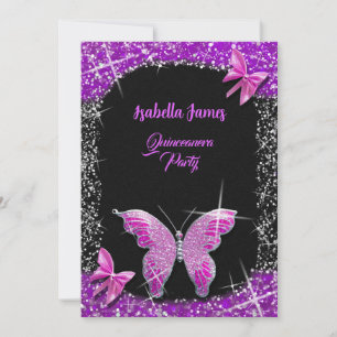 glitter svart rosa-lila-elegant för lyxolja inbjudningar