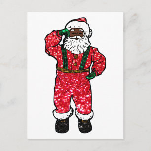 glitter svarta jultomten helg vykort