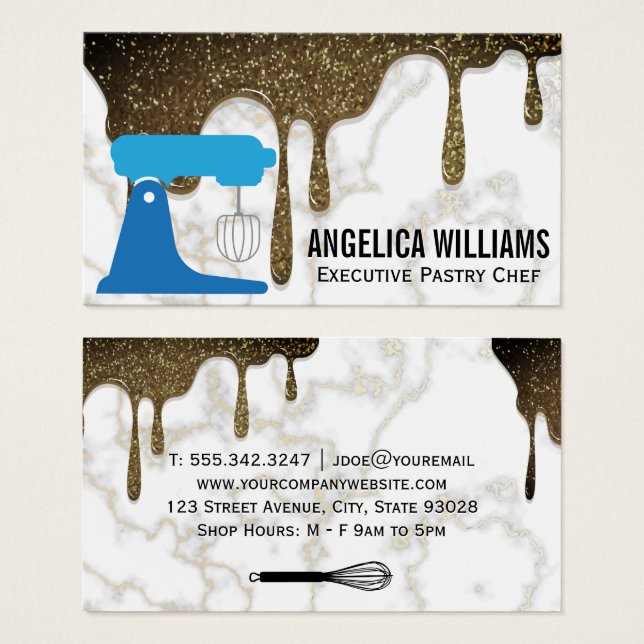 Glitter Syrup | Blandare | Marble Visitkort (Framsida & baksida)