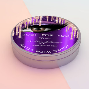 Glitter Tack Eyelash Ro Lila med Kärlek Runt Klistermärke