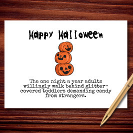 Glitter-täckt Småbarn och free Candy Halloween Kort