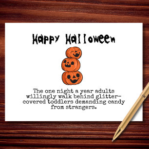 Glitter-täckt Småbarn och free Candy Halloween Kort