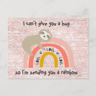 Glitter tänker på ditt Rainbow Sloth Post Card Vykort