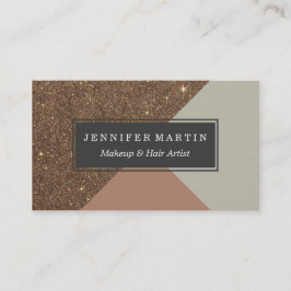 Glitter & Taupe för elegant & glamorös Faux guld- Visitkort