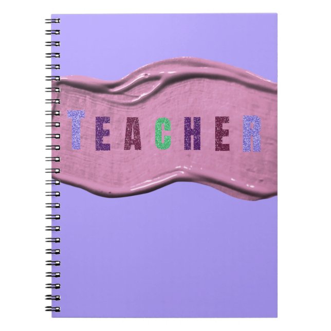 Glitter Teacher Colorful Letters  Anteckningsbok (Framsidan)