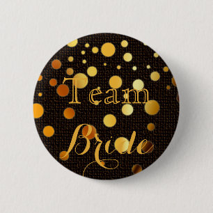 Glitter-teamets Bride i Black Guld Knapp