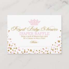 Glitter Tiara Royal Princess Diaper Raffle Biljett Tilläggskort