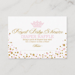 Glitter Tiara Royal Princess Diaper Raffle Biljett Tilläggskort