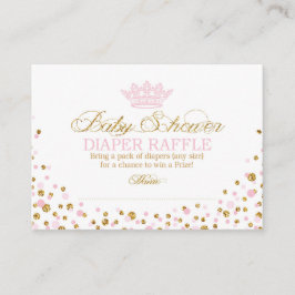Glitter Tiara Royal Princess Diaper Raffle Biljett Tilläggskort