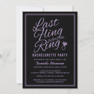 Glitter tittar på det sista Fling Bachelorette Par Inbjudningar