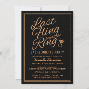 Glitter tittar på det sista Fling Bachelorette Par Inbjudningar