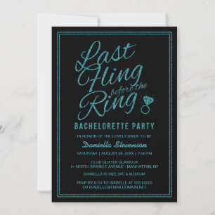 Glitter tittar på det sista Fling Bachelorette Par Inbjudningar