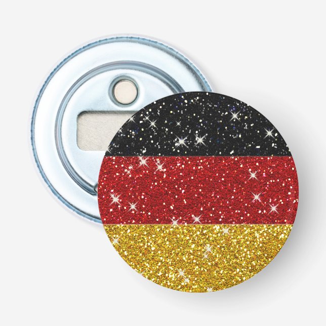 Glitter Tyskland Flagga med miniatyrdiagram Flasköppnare (Framsidan)