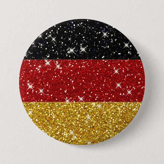 Glitter Tyskland Flagga med miniatyrdiagram Knapp (Framsida)