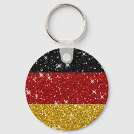 Glitter Tyskland Flagga med miniatyrdiagram Nyckelring