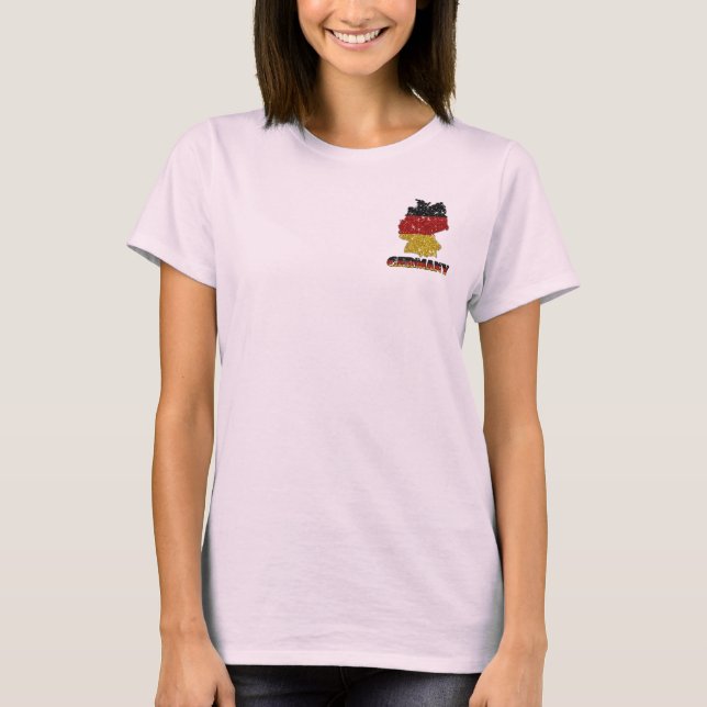 Glitter Tyskland Flagga med miniatyrdiagram T-shirt (Framsida)