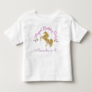 Glitter Unicorn Magic Girl Birthday T-Shirt