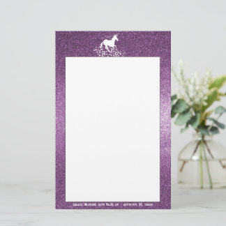 Glitter Unicorn och Stars | Magenta Stationär