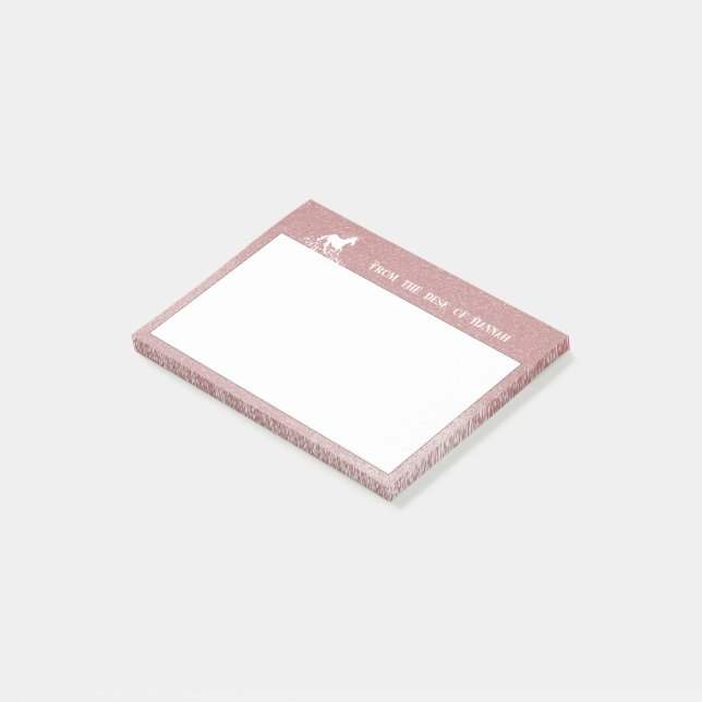 Glitter Unicorn och Stars | ROSA Post-it Block (Vinklad)