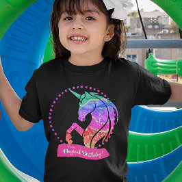 Glitter Unicorn Rainbow Det är min magiska födelse T Shirt