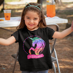 Glitter Unicorn Rainbow Det är min magiska födelse T Shirt