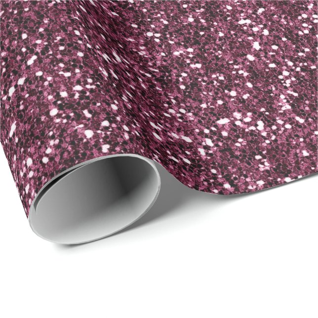 Glitter Urban Metallic Burgundy Beet Bordeaux Presentpapper (Rullad Hörn)