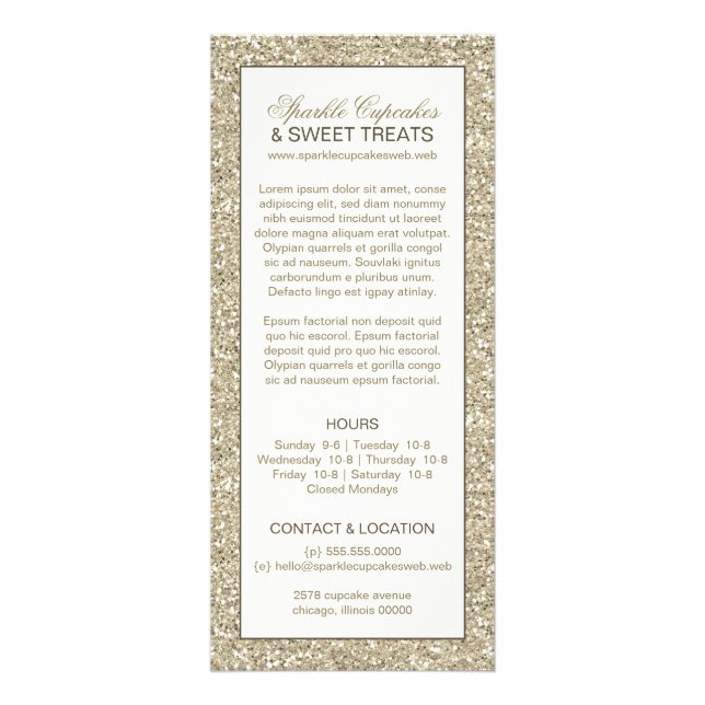 Glitter-utseendet Glamorrackkort Reklamkort (Framsidan)