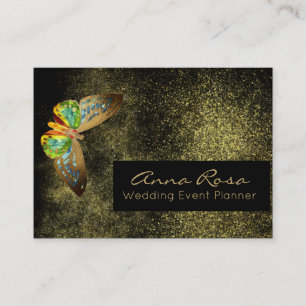 ** Glitter vattenfärg Giled Guld Butterfly Visitkort