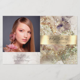 Glitter vattenfärg och folie, bifold brochyr
