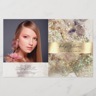 Glitter vattenfärg och folie, bifold brochyr