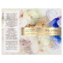 Glitter-vattenfärg och guld-foliebroschyr