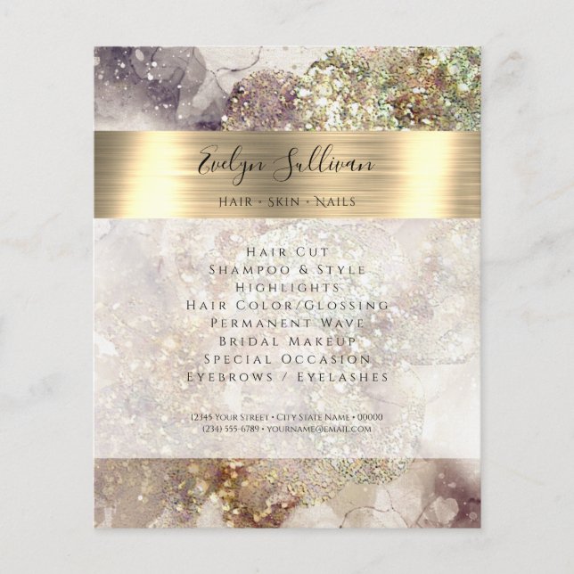 Glitter Watercolor och Foil Flyer (Framsidan)