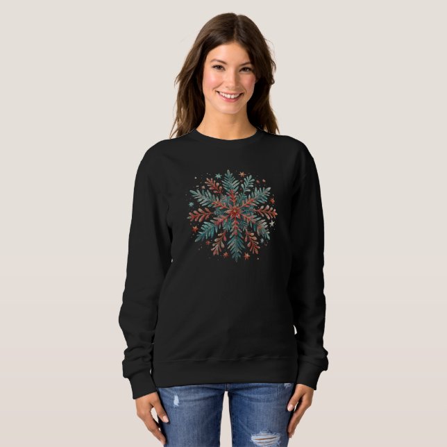 Glitter Watercolor Snowflake T Shirt (Hel framsida)