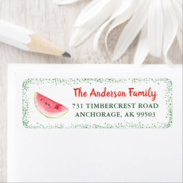 Glitter Watermelon Summer Party Returadress Returadress Etikett