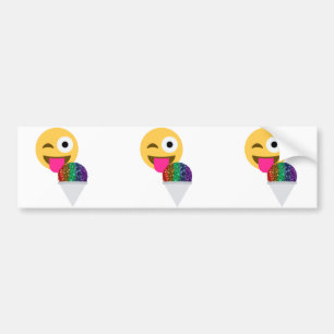 glitter wink emoji bildekal