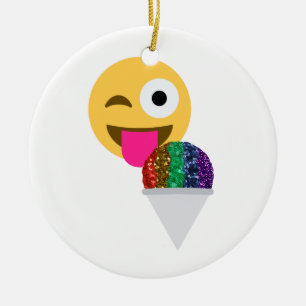 glitter wink emoji julgransprydnad keramik