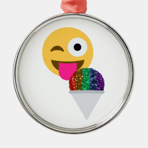 glitter wink emoji julgransprydnad metall