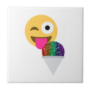 glitter wink emoji kakelplatta