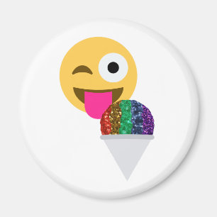 glitter wink emoji magnet