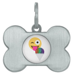 glitter wink emoji namnbricka husdjur