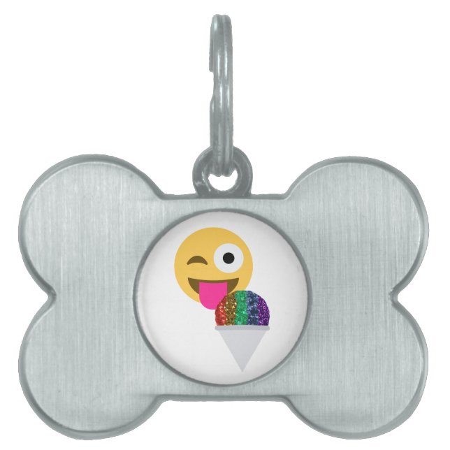 glitter wink emoji namnbricka husdjur (Framsidan)