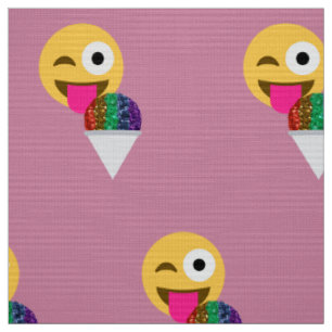 glitter wink emoji-struktur tyg