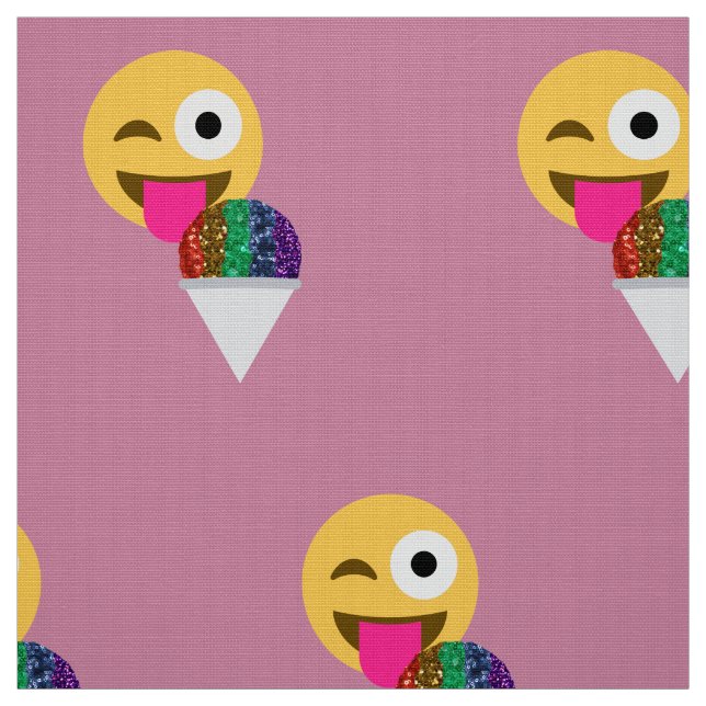 glitter wink emoji-struktur tyg (Provkarta)