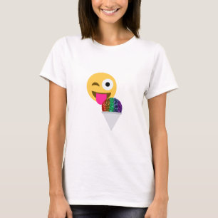 glitter wink emoji t shirt