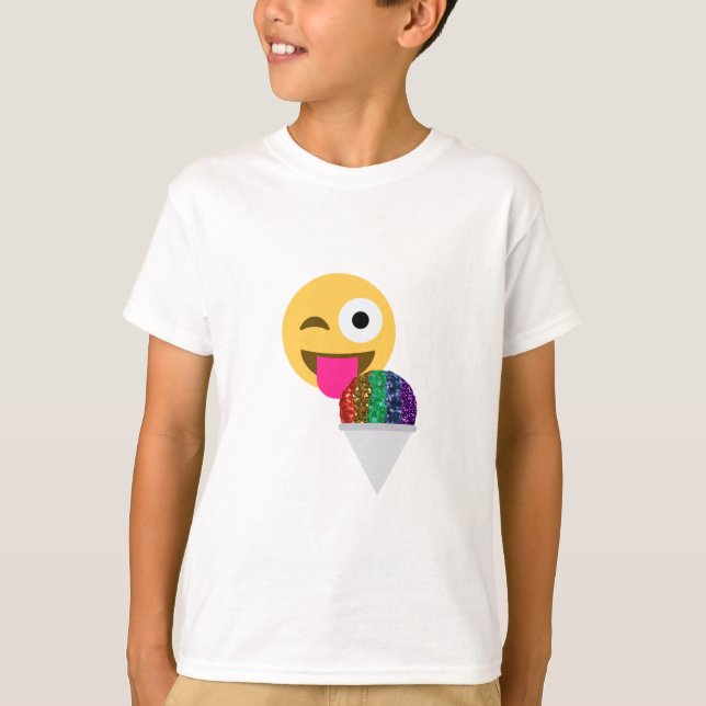 glitter wink emoji tee shirt (Framsida)
