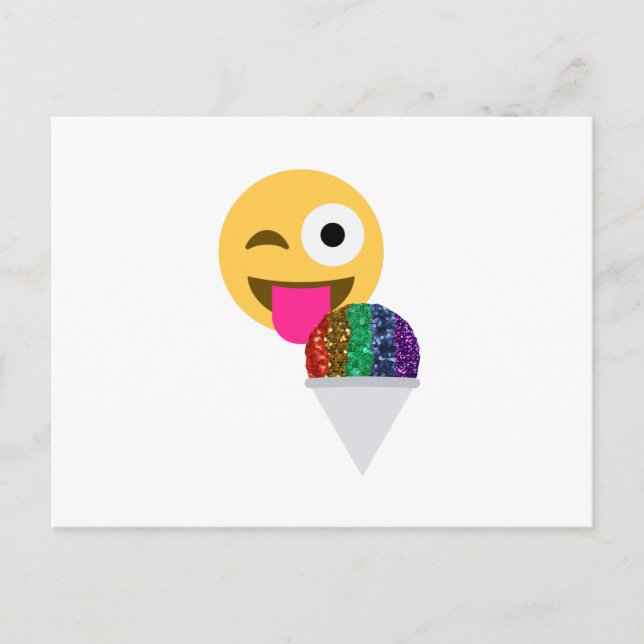 glitter wink emoji vykort (Framsida)